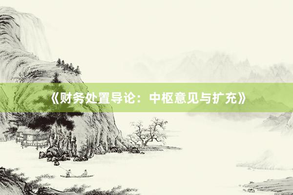 《财务处置导论：中枢意见与扩充》